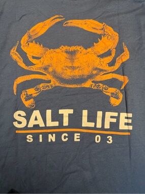 Salt Life Navy Blue Tee with White Logo